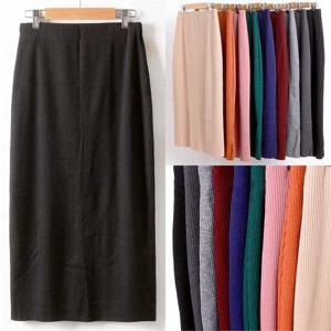 [강물처럼]빅사이즈 골지 데일리 스커트 MO2111 스판 H라인 치마