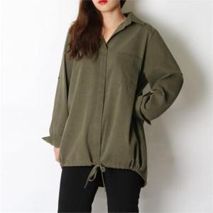 [강물처럼]빅사이즈사랑해요 6808L102 조이 오픈 카라 남방 HG (