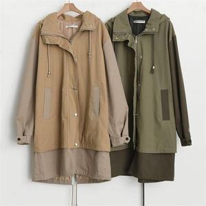 [강물처럼]빅사이즈사랑해요 C739L102 톤배색후드롱코튼야상 BN