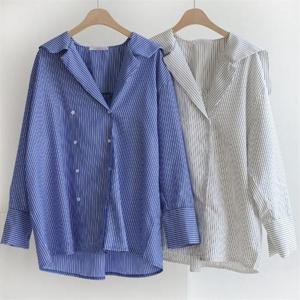 [강물처럼]빅사이즈사랑해요 8599L102 마린 셔링 셔츠 TM (65589