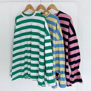 [강물처럼]빅사이즈사랑해요 C705L102 보더프릴퍼프롱박스티 SF