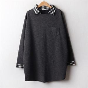 [강물처럼]아이우먼 카라체크루즈롱니트 RIB804M101 빅사이즈 (6