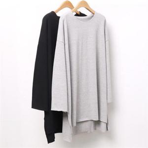 [강물처럼]빅사이즈사랑해요 8885L101 트임 오버록 긴팔티 WW (6