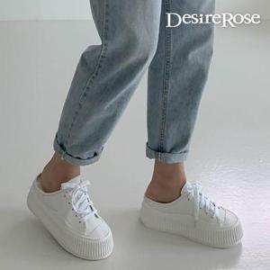 [디자이어로즈][디자이어로즈] 여자 레더 가을 스니커즈 뮬 4cm