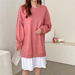 [강물처럼]빅사이즈 101 캔디배색레이어드롱티 DNOC400 (6470701