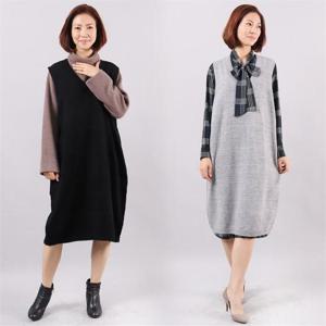 [강물처럼]아이우먼 민소매 니트 원피스 WC3728M101 빅사이즈 (6