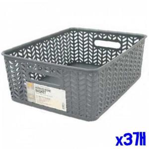 헤링본 패턴 직사각 수납 바스켓 28x36x13 X3개