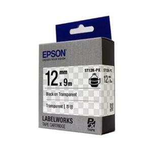 파츠 엡손 라벨테이프 투명 검정글씨 (1개) ST12K-PX 네임스티커/12mmx9M