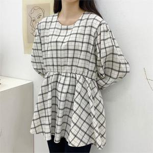 [강물처럼]빅사이즈 001 체크패턴기모블라우스 DLTB683 (6453675