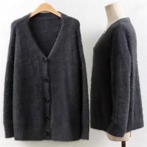 [강물처럼]위쉬몰 WC 앙고라버튼가디건(7034H101) 빅사이즈 (645