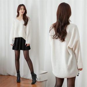 [강물처럼]위쉬몰 LD 자인브이넥기모롱니트(C371H001) 빅사이즈