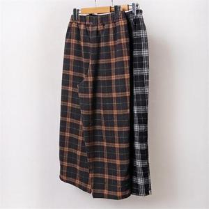 [강물처럼]빅사이즈사랑해요 B690L001 타탄울기모밴딩통바지 CR