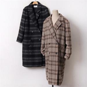 [강물처럼]빅사이즈 012 테라스체크투버튼코트 DPEB642 (6419466