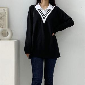 [강물처럼]아이우먼 모던딥브이넥셔츠티 BEC291M012 빅사이즈 (6