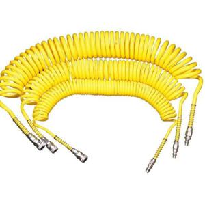 상아 우레탄 코일 에어 호스 10x6.5x7.5M 커플링