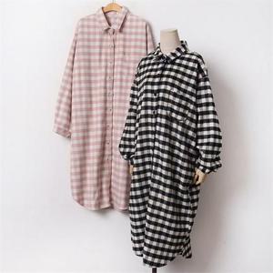 [강물처럼]빅사이즈 012 로직울기모오버롱셔츠 DLYB591 (6377546