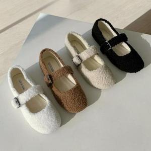 [로즈블로썸][멜팅브라운] 여성 겨울 신발 부클 플랫슈즈 K269 (