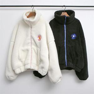 [강물처럼]빅사이즈사랑해요 C168L012 꽃자수밴딩뽀글이집업 PO