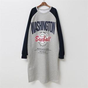 [강물처럼]아이우먼 빅프린팅배색원피스 POC160M012 빅사이즈 (6