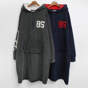 [강물처럼]빅사이즈사랑해요 C161L012 덤블레터링집업롱후드 PO