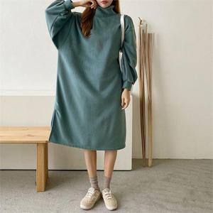 [강물처럼]빅사이즈 012 보들이기모폴라원피스 DNOC128 (6351471