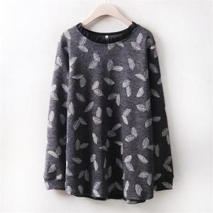 [강물처럼]아이우먼 프릴넥 나염 니트티 MN3879M012 빅사이즈 (6