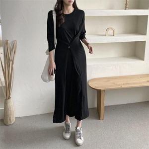 [강물처럼]빅사이즈 011 심플라운드트임원피스 DEMB224 (6348014