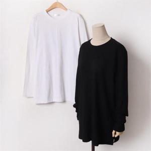 [강물처럼]빅사이즈 011 플레인옆트임롱티셔츠 DGYB498 (6347874