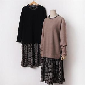 [강물처럼]빅사이즈 011 페미닌무드니트원피스 DOLB492 (6347868