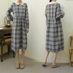 [강물처럼]위쉬몰 WB 몽체크플랫퍼프원피스(C143H012) 빅사이즈