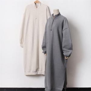 [강물처럼]빅사이즈 012 도톰반집업기모원피스 DMOB544 (6339256