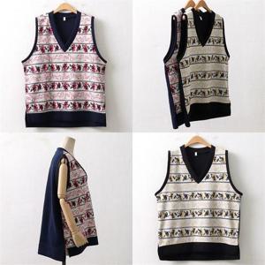 [강물처럼]위쉬몰 MN 배색브이넥니트조끼(8990H011) 빅사이즈 (6