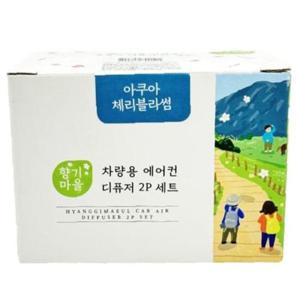 더허브샵 향기마을 차량용 에어컨 디퓨저 2p세트 아쿠아 체리블라썸/17ml (1개)