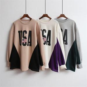 [강물처럼]빅사이즈사랑해요 C087L011 옆배색USA기모맨투맨 IL (