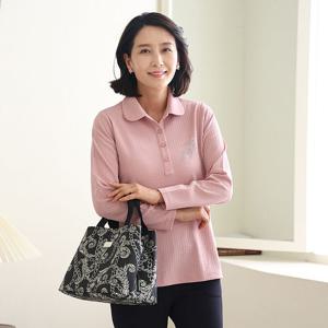 [쉬즈마담]T57505 비즈장식 엠보자가드 카라티 50대 엄마옷