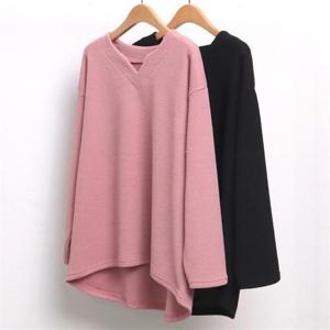 [강물처럼]빅사이즈사랑해요 6407L011 메롱 골지 니트티 WW (630