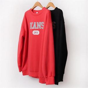 [강물처럼]빅사이즈사랑해요 B501L011 칸레터링면기모맨투맨 GO