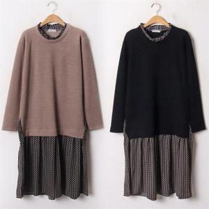 [강물처럼]위쉬몰 OL 헤링본프릴니트원피스(B492H011) 빅사이즈