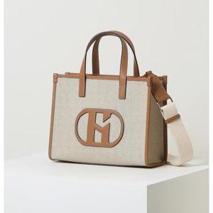 [헤지스ACC] H소가죽 패치 베이지 토트 겸 숄더백 M HIBA6F108I2