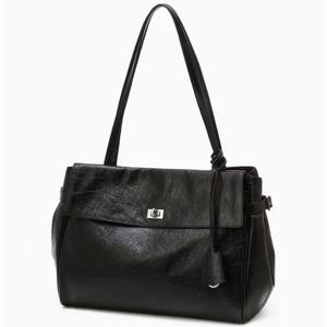 [헤지스ACC][H-ORA] 오라 커뮤트 레더 숄더백 L HIBA6F158BK