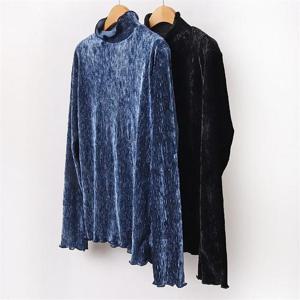 [강물처럼]빅사이즈사랑해요 B436L011 벨벳글로시주름반목티 YP