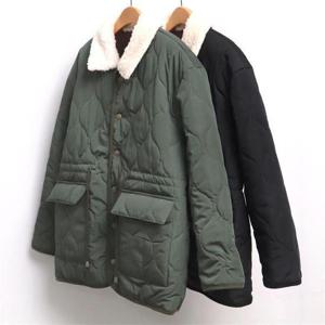 [강물처럼]빅사이즈사랑해요 7331L011 덤블 배색 퀄팅 패딩 PE (