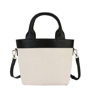 [더아이잗]소가죽 배색 린넨 캔버스백 IP4A4BG051_DJ