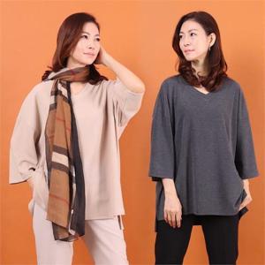 [강물처럼]아이우먼 오버핏브이넥7부티 WW8186M011 빅사이즈 (62