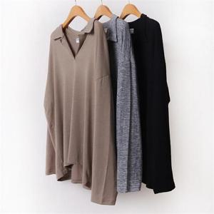 [강물처럼]빅사이즈사랑해요 B410L011 랩핑레이온카라티셔츠 MO