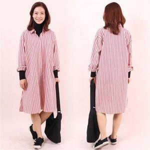 [강물처럼]빅사이즈사랑해요 6848L010 줄지 트임 롱 원피스 WW (