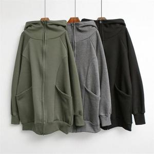 [강물처럼]빅사이즈사랑해요 B218L010 나그랑하이넥코튼집업 EM