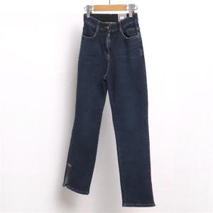 [강물처럼]빅사이즈사랑해요 7708L010 트임 자수 데님 팬츠 DO (