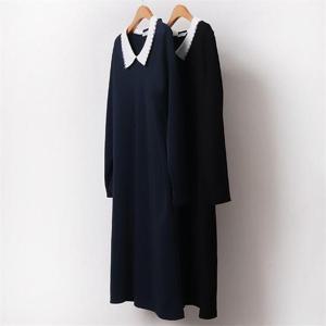 [강물처럼]빅사이즈사랑해요 B376L010 클로이니트카라원피스 OL