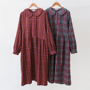 [강물처럼]빅사이즈사랑해요 B205L010 하프클로드체크원피스 WB